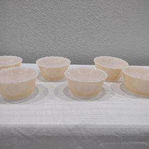 Vintage Fire King peach bowls 6